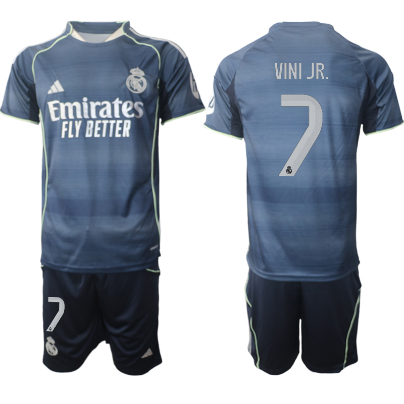 Men 2025-2026 Club Real Madrid away Blue #7 Soccer Jersey1->real madrid jersey->Soccer Club Jersey